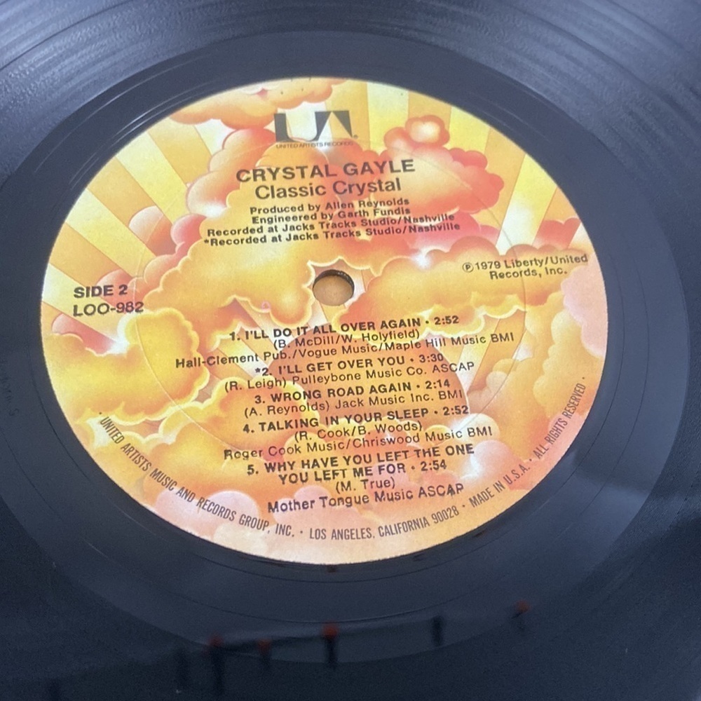 Crystal Gayle Classic Crystal 1979 Liberty Records LOO-982 Vinyl Record LP - Picture 6 of 7